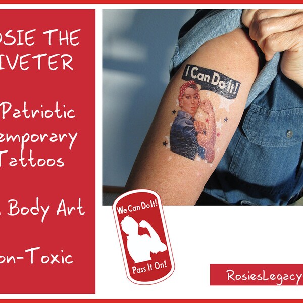 Rosie the Riveter Temporary Tattoo - Etsy
