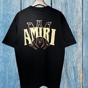 Camiseta Amiri, camiseta Amiri Premium, cuello redondo de algodón de moda, camisetas casuales de hip-hop Amiri, estampado de letras