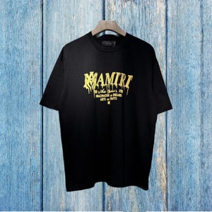 Camiseta Amiri, camiseta Amiri Premium, cuello redondo de algodón de moda, camisetas casuales de hip-hop Amiri, estampado de letras