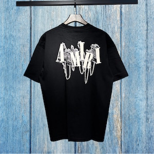 Camiseta Amiri, camiseta Amiri Premium, cuello redondo de algodón de moda, camisetas casuales de hip-hop Amiri, estampado de letras