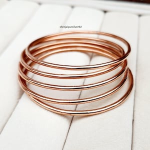 Pure Copper Set Bangle, 5 set Of Bangle, Handmade Bangle, Solid Copper Bangle, Women Bangle, Friendship Bangle, Thin Bangle, Christmas Gift.