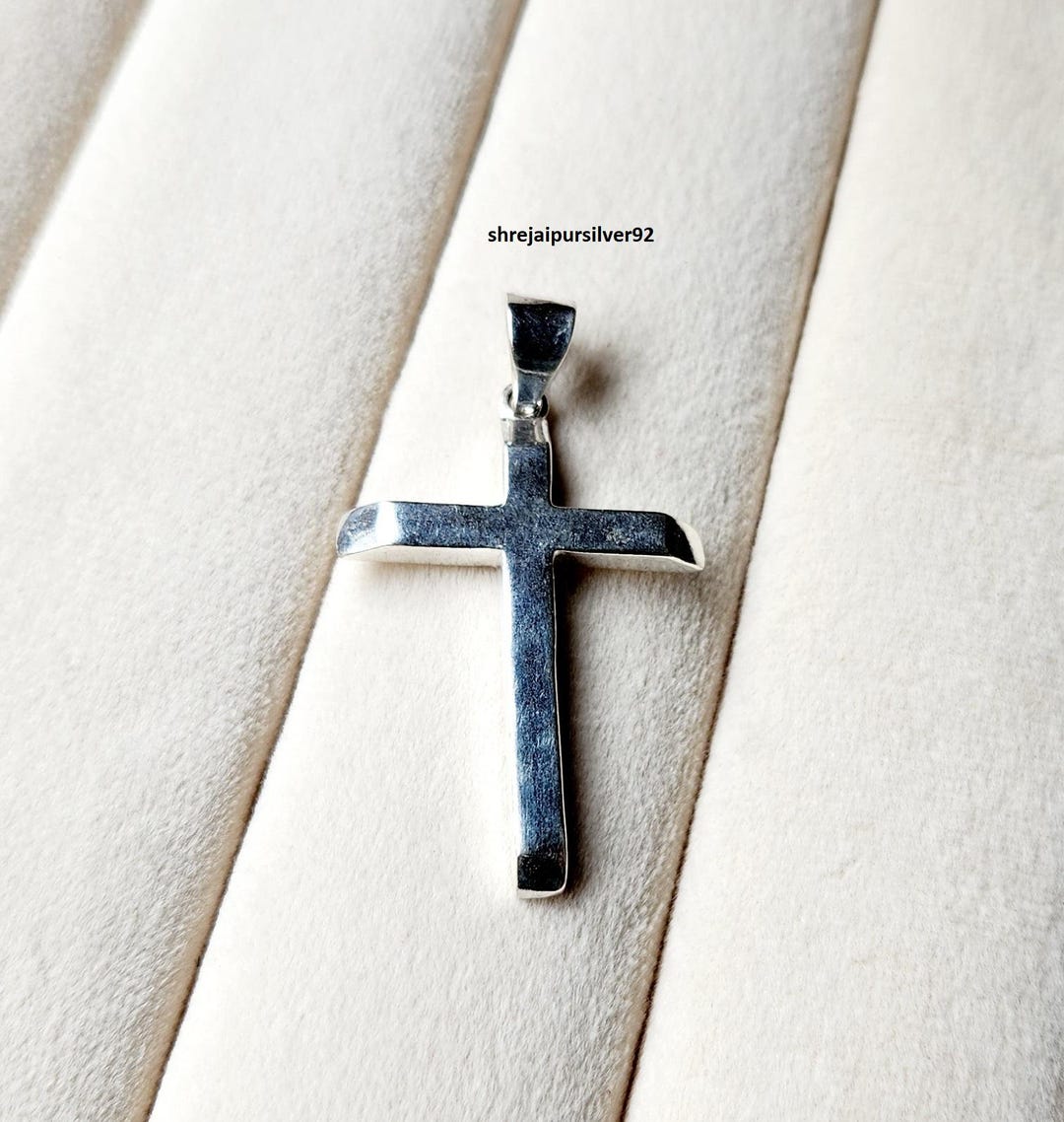 Sterling Silver Cross Pendant, Handmade 925 Silver Crucifix - Etsy