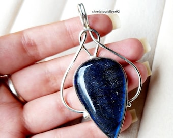 Boho Labradorite Pendant, Handmade Sterling Silver, Gemstone Jewelry