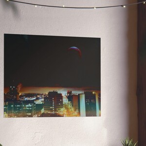 Poster photo rétro éclipse lunaire : impression d'art mural céleste