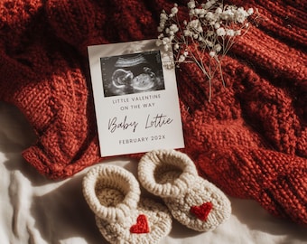 Valentine's Day Baby Announcement Digital Template: Editable Valentine Baby Reveal, Canva Pregnancy, Valentine's Day Pregnancy