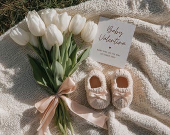 No Sonogram - Minimal Baby Girl Announcement Digital Template : Editable Canva, gender reveal, Social Media, Pregnancy Reveal