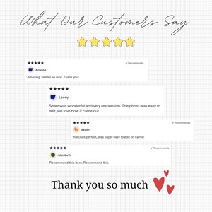 Peut inclure: Un graphique d'avis clients sur un fond quadrill&eacute; blanc avec le texte What Our Customers Say et Thank you so much. Il affiche cinq &eacute;toiles jaunes et quatre avis individuels cinq &eacute;toiles d'Arianna, Lacey, Skyler et Elizabeth.
