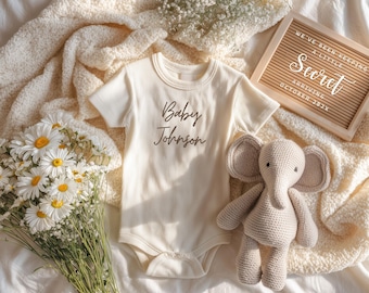 A Little Secret Pregnancy Announcement: Editable Canva Template (Digital Download), Elephant Baby Reveal