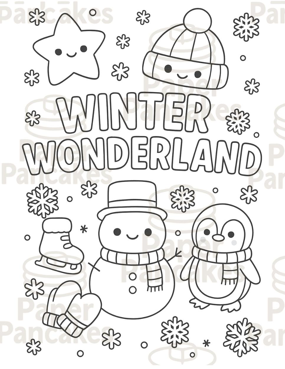 Winter Wonderland Coloring Page | Printable 8.5x11 Digital Download - Etsy