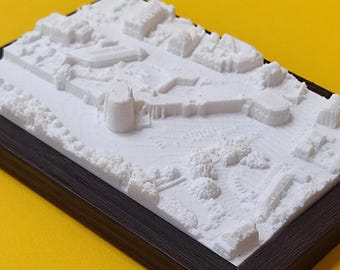 Marco 3D personalizado • 10x15 • Mapa en relieve de tu ciudad o pueblo mediante LIDAR • Decoración de pared única impresa en 3D