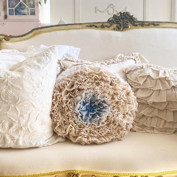 extra large round flower pillow slip