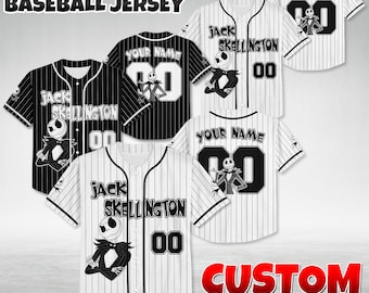 Custom Jack Skellington Baseball Jersey, Halloween Fan Gift
