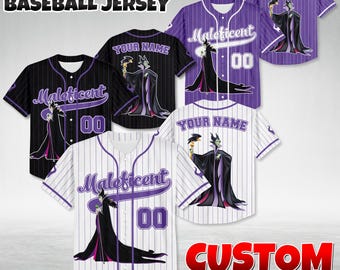 Custom Maleficent Baseball Jersey, Disney Villain Shirt