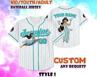 Benutzerdefinierte Jasmin Prinzessin Baseball Jersey, Aladdin Shirt