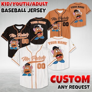 Personalisiertes Mr. Potato Baseball Jersey, Disney Toy Story Shirt