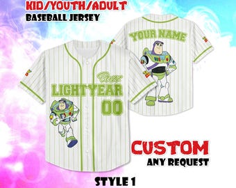 Personalisiertes Buzz Lightjahre Baseball Jersey, personalisiertes Disney Geschenk