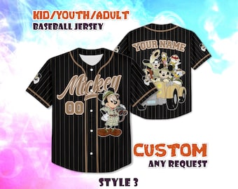 Custom Mickey Mouse Baseball Jersey, Disneyland Shirt