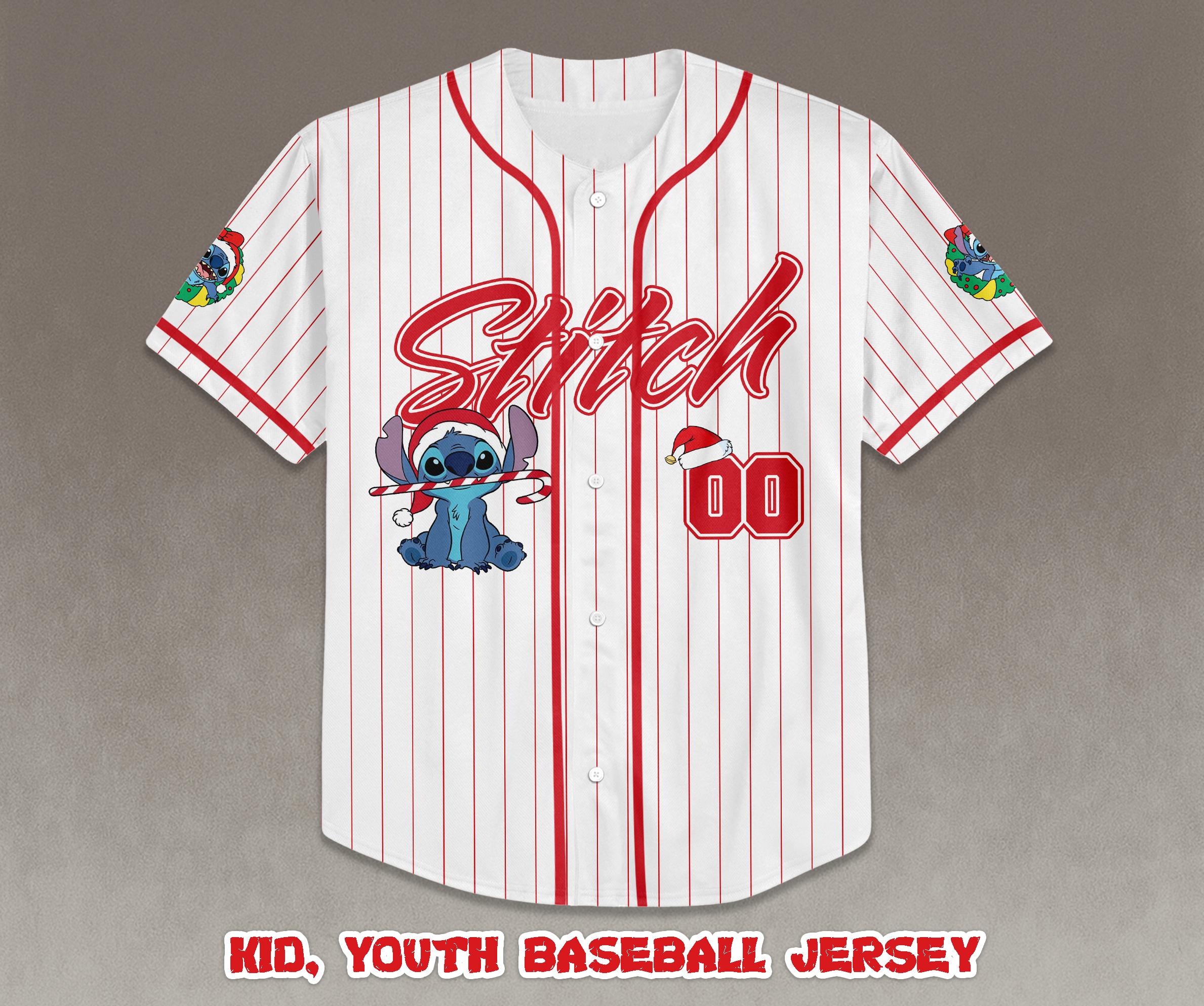 Discover Custom Stitch Christmas Baseball Jersey, Disneyland Shirt