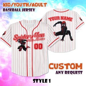 Personalisiertes Spider-Man Miles Morales Baseballtrikot
