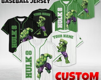 Maglia da baseball personalizzata Marvel Hulk, maglietta da supereroe personalizzata