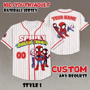 Custom Spidey and Friends Baseball Jersey, Superhero Team Shirt