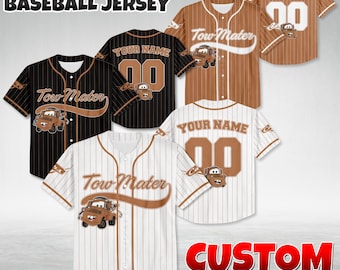 Camiseta de béisbol personalizada de Disney Cars Tow Mater, camiseta infantil personalizada