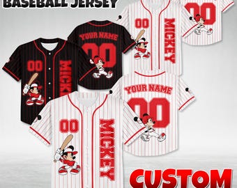 Custom Mickey Mouse Baseball Jersey, Disneyland Shirt