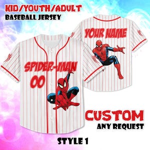 Personalisiertes Spider-Man Baseball Jersey, personalisiertes Superhelden-Shirt