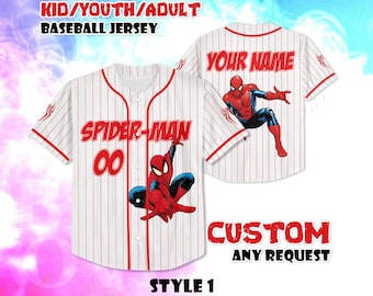 Custom Spider-Man Baseball Jersey, Personalized Superhero Shirt