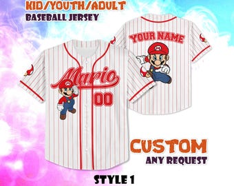 Maillot de baseball Super Mario personnalisé, cadeau de fan Nintendo