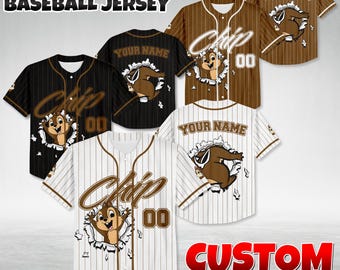Maglia da baseball personalizzata con Chip, maglietta Disney personalizzata