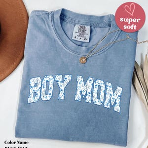 Comfort Colors® Boy Mom Shirt, Toile Floral Boy Mama Shirt, Pregnancy Announcement Boy, Mama of Boys Shirt, Mother&#39;s Day Gift, Cute Mom Tee