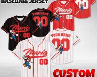 Maillot de baseball Super Mario personnalisé, cadeau de fan Nintendo