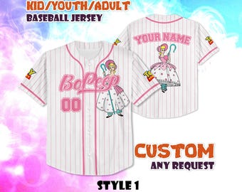 Maglia da baseball personalizzata di Bo Peep, regalo per i fan di Toy Story