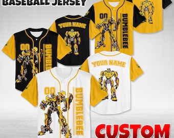 Maglia da baseball personalizzata Bumblebee Transformers, regalo personalizzato per i fan