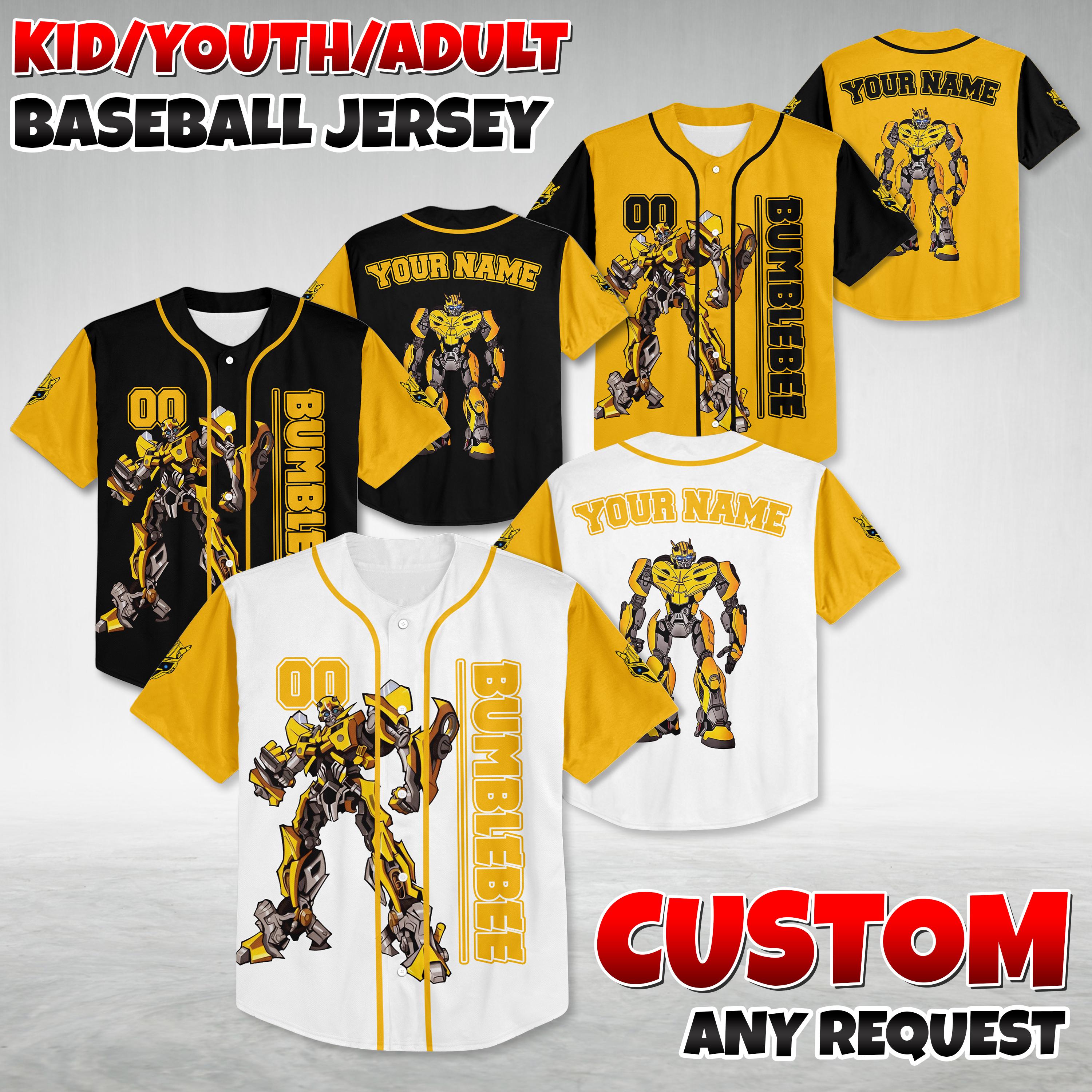 Custom Bumblebee Transformers Baseball Jersey, Personalized Fan Gift - Etsy