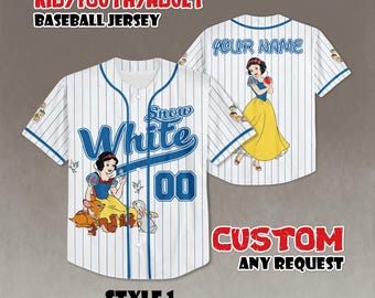 Maglia da baseball personalizzata di Biancaneve: regalo di compleanno da principessa