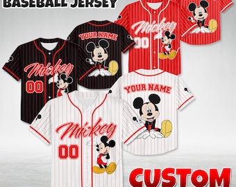 Custom Mickey Mouse Baseball Jersey - Disneyland Gift