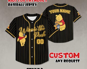 Maglia da baseball personalizzata di Winnie the Pooh, maglietta Disneyland