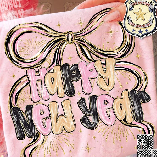 Coquette New Year 2026 Png, Happy New Year Png, Glitter New Year Png, Pink Bow Png, 12 New Chapters Png, New Years Eve Png, Hello 2026 Png