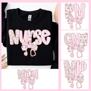 Preppy Nurse Floral PNG Bundle, Boho CNA NICu RN Sublimation Design, Preppy Nurse Coquette Bundle Png, Preppy Nurse Png, Girly Nurse Clipart