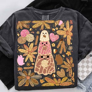 Boho Floral Pantasmas Ghost Pan Dulce, Funny Spanish Halloween Png, Spooky Latina, Mexican Conchas, Regalos Es Espano, Mexican Ghost Png