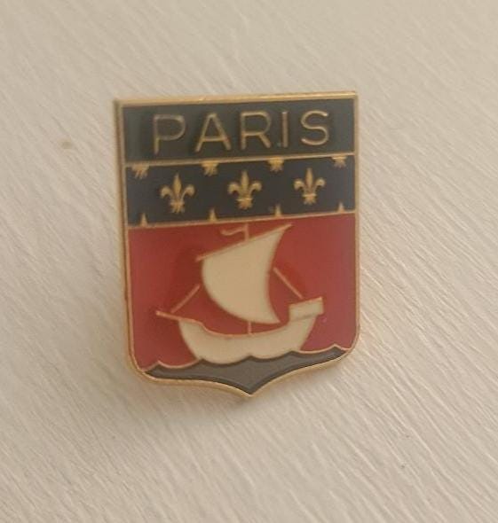 Blason De Paris France Vintage Lapel Pin Tie Tack Brooch - French