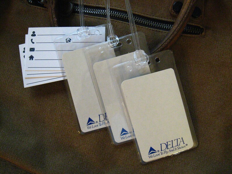 Delta Airlines Luggage Tags Vintage White We Love To Fly Etsy