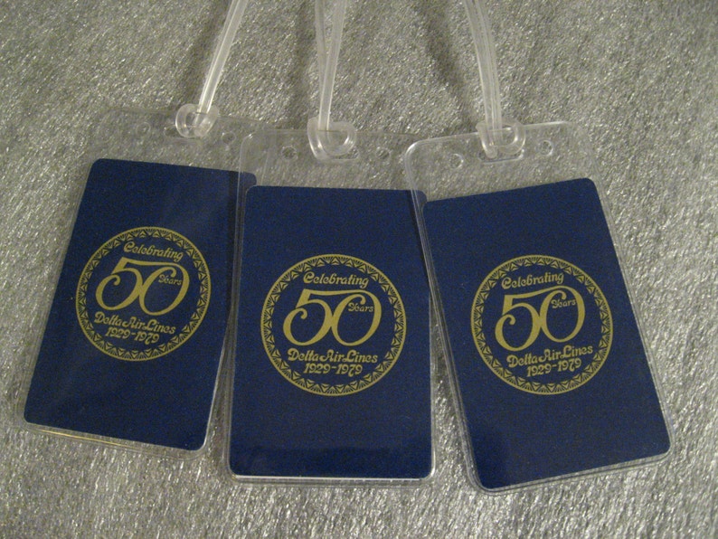 1979 Delta Luggage Tags Delta Airlines DL 50th Anniversary Etsy