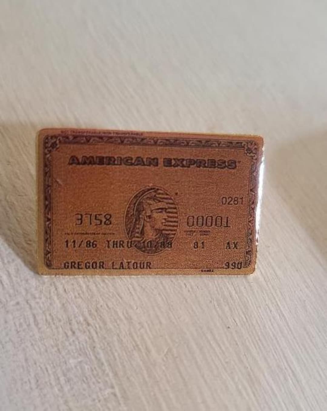 American Express Gold Card Vintage 1980's Lapel Pin Tie Tack