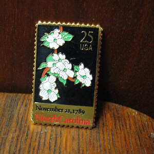 North Carolina 1987 Postage 25 Cent Stamp Lapel Pin