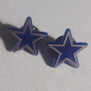 Ensemble d&#39;étoiles bleues et dorées (2) épingles vintage - Récompense, Espoir, Fierté
