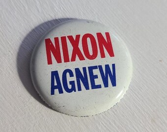 Richard Nixon Spiro Agnew 1968 Campaign Pin Button - Vintage USA President Badge