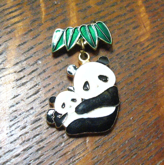 CWCA Panda Bears Vintage Lapel Pin